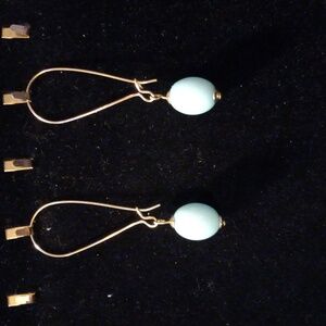 Distressed beaded dangle designer earrings